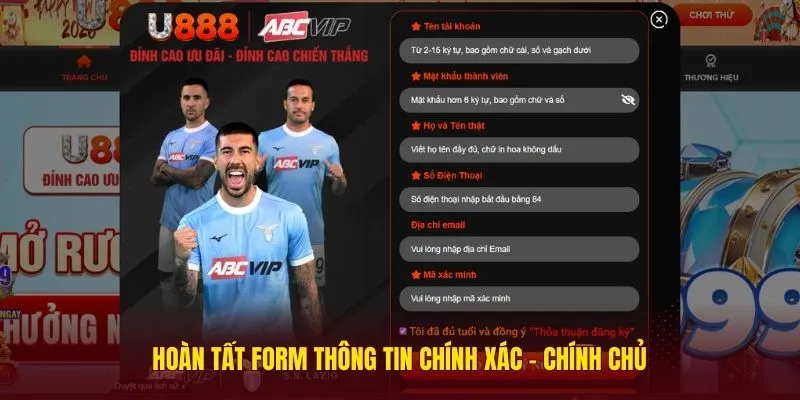 Hoàn tất form thông tin chính xác - chính chủ 