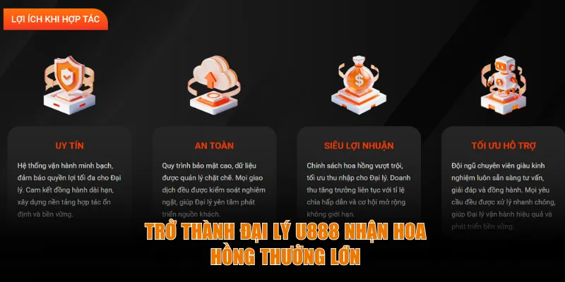 Trở thành đại lý U888 nhận hoa hồng thưởng lớn